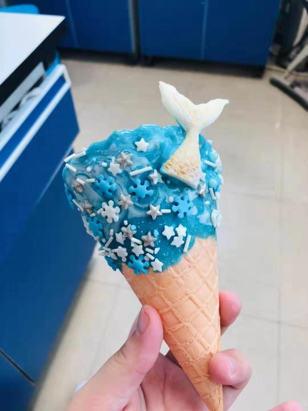 蓝色海洋主题装饰威化筒产品