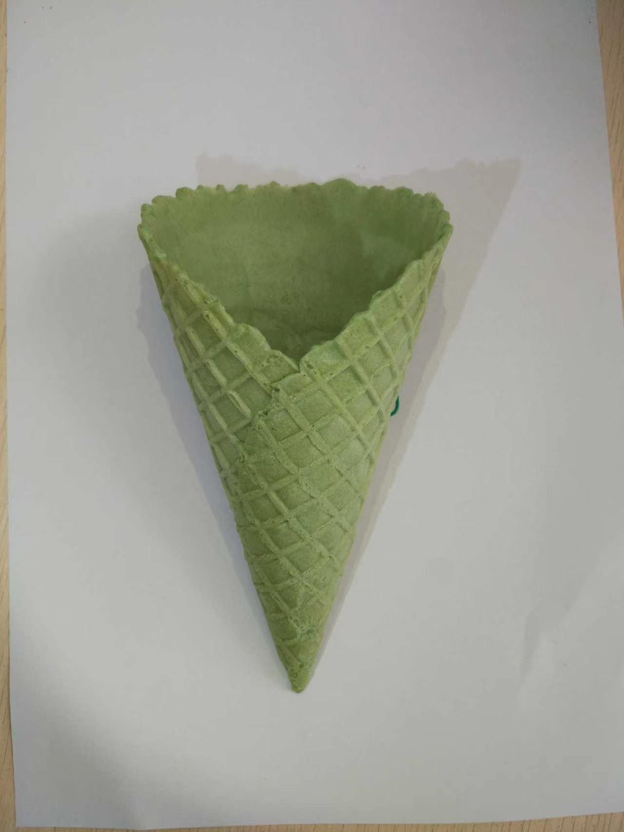 绿色异形开口威化筒产品